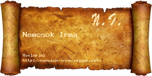 Nemcsok Irma névjegykártya