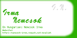 irma nemcsok business card